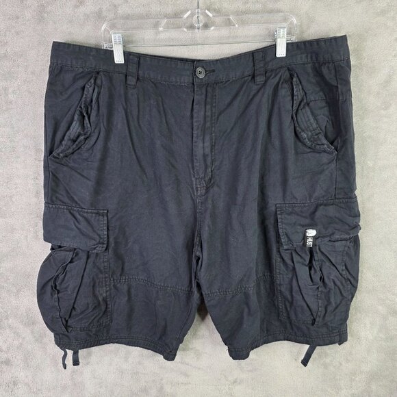 Mens Hustle Gang Black Cargo Shorts 100% Cotton 11" Inseam Size 42 - Picture 2 of 10